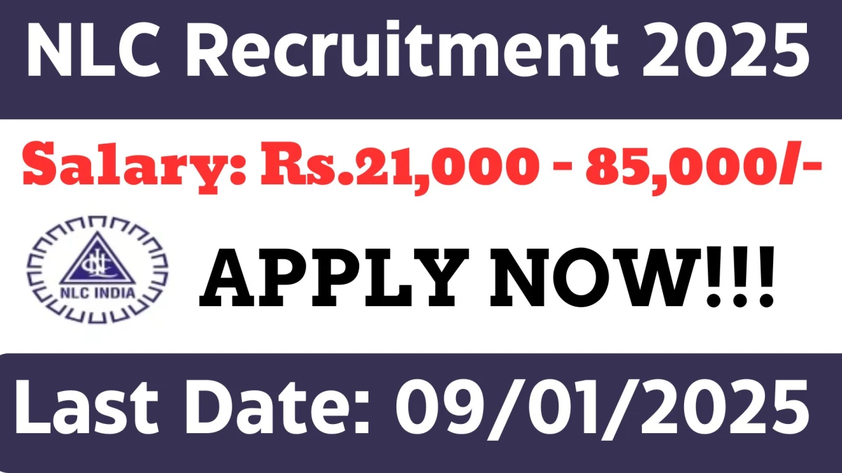 NLC Recruitment 2025  Apply Online now for Pharmacist or Gr-B Trainee Job Vacancies Notification 11/12/2024