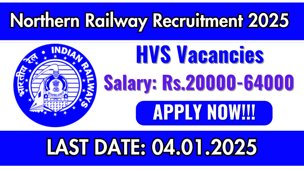 Northern Railway Recruitment 2025 Apply for Honorary Visiting Specialist Jobs @ nr.indianrailways.gov.in