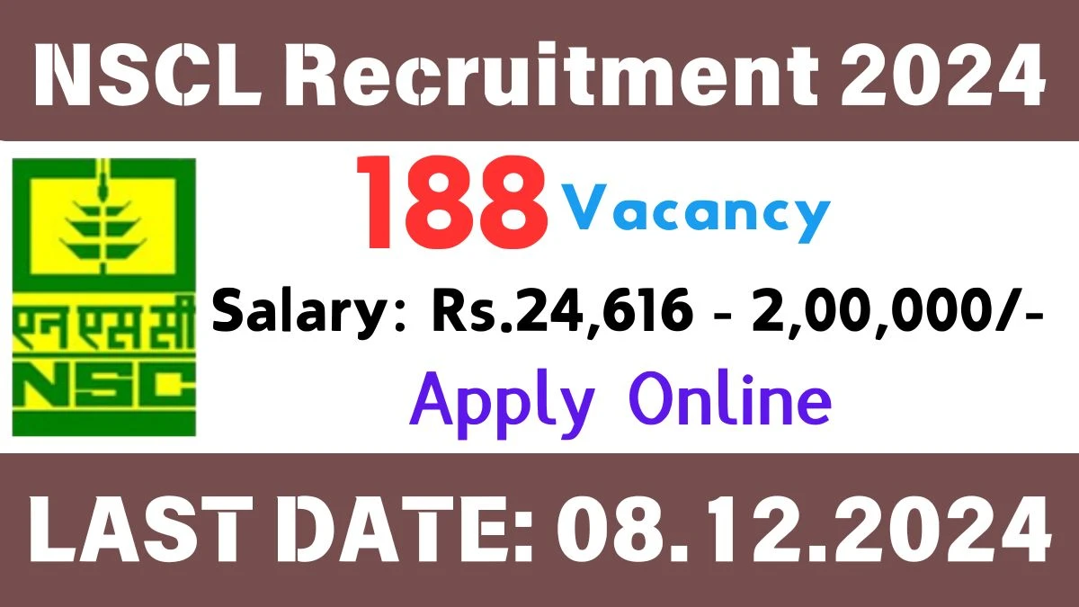 National Seeds Corporation Job Vacancy 2024 Apply Online for 188 MT, Assistant Manager and More Vacancies