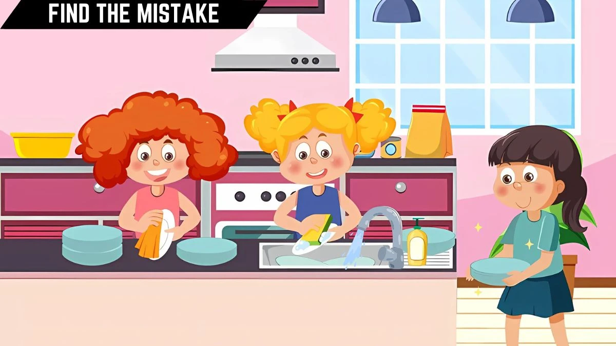 Picture Puzzle IQ Test: Only IQ Geniuses Can Find the Mistake in this Kitchen Image in 7 Secs