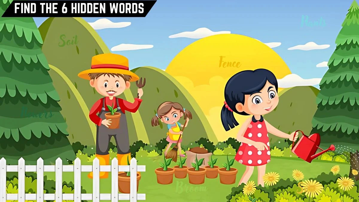 Puzzle IQ Test: Only 3 Out of 10 Can Spot the 6 Hidden Words in this Gardening Image in 10 Secs