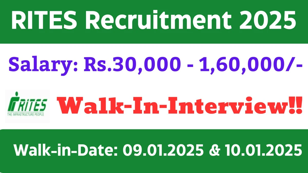 RITES Recruitment 2025 Apply for 05 Resident Engineer, Sector Expert Jobs @ rites.com