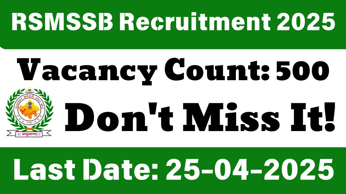 RSMSSB Recruitment 2025 Job Notification OUT for 500 Conductor Posts