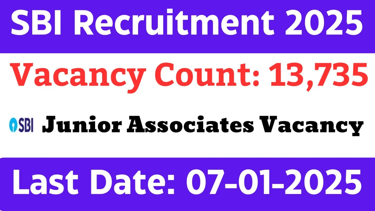 SBI Recruitment 2025 Apply Online Now for Junior Associates Job Vacancies Notification 17.12.2024