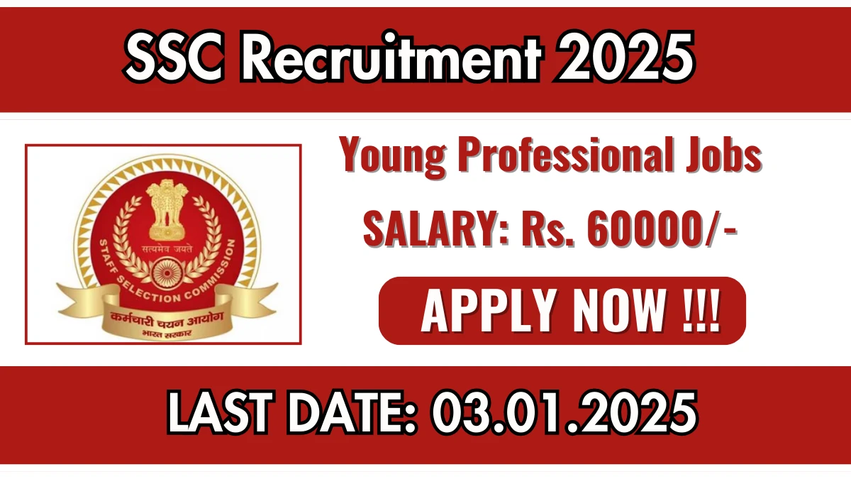 SSC Recruitment 2025 Apply for 01 Young Professional Jobs @ sscwr.net