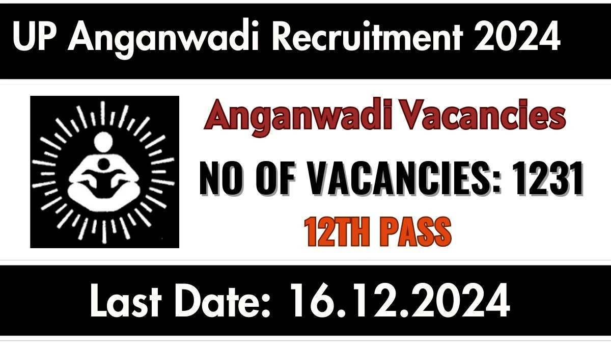 UP Aganwadi Govt Job Vacancy 2024: Apply 1231 Aganwadi Karykatri Jobs in Uttar Pradesh