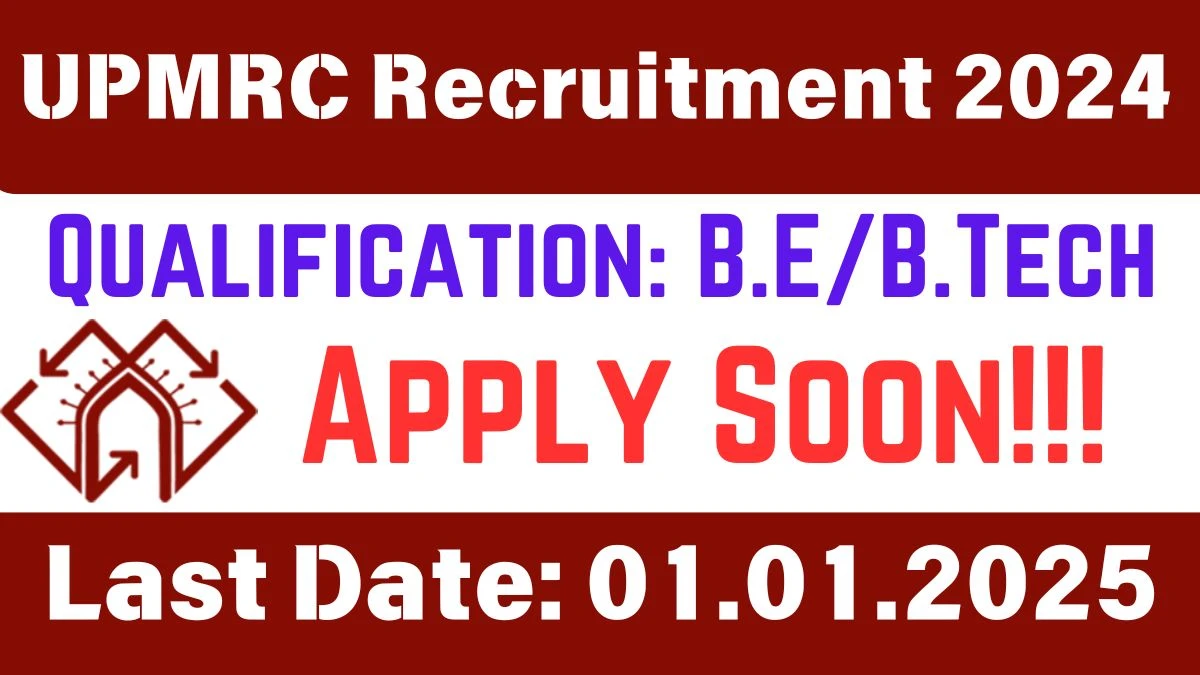 UPMRC New Govt Job Vacancy in Lucknow: Various Manager Vacancies, B.E/B.Tech Pass Apply Now