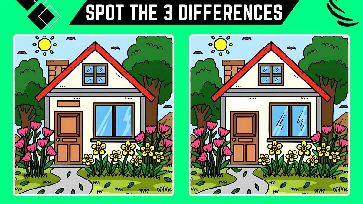 Spot the 3 Differences: Only Sharp Eyes Can Spot the 3 Differences in this House Image in 10 Secs