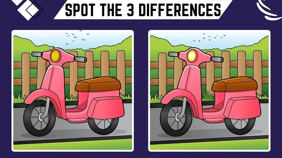 Spot the Difference Game: Only Extra Sharp Eyes Can Spot the 3 Differences in this Scooter Image in 10 Secs