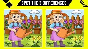 Spot the Difference Game: Only the most attentive eyes can spot 3 Differences in this Girl Image in 9 Secs