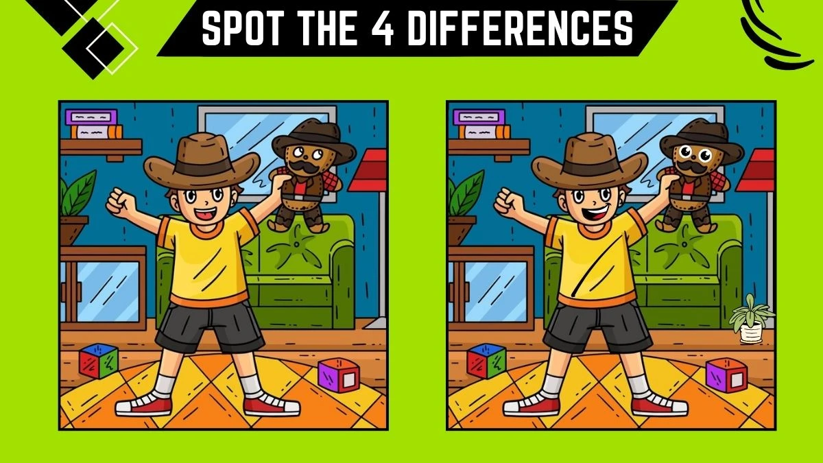 Spot the Differences Game: Only People with excellent vision can Spot the 4 Differences in this Boy Image in 12 Secs