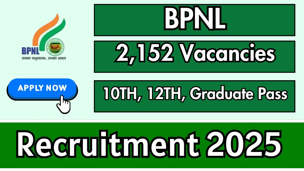 BPNL Govt Job Vacancy 2025: 2,152 Livestock Farm Investment Officer and Operations Assistant Vacancies, 10TH, 12TH, Graduate Pass Jobs in Rajasthan