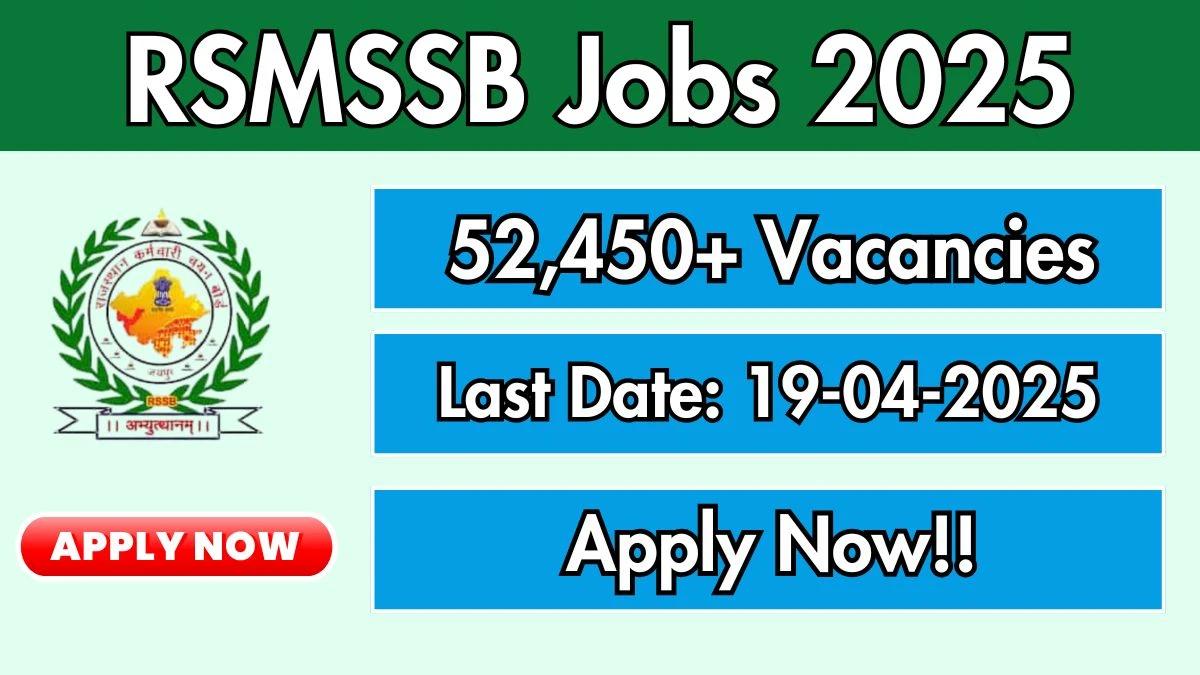 RSMSSB Group D Recruitment 2025 Notification Out Apply Online for 52,453 Group D Posts