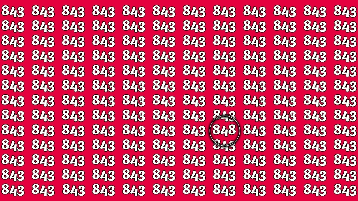 Optical Illusion 7 Seconds Challenge: Only People with Eagle Eyes Can spot the Number 848