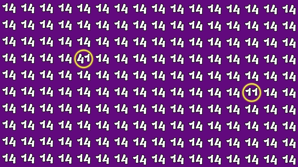 Optical Illusion: Within 5 Seconds Spot The Number 41 and 11 among 14 Optical Illusion: Within 5 Seconds Spot The Number 41 and 11 among 14