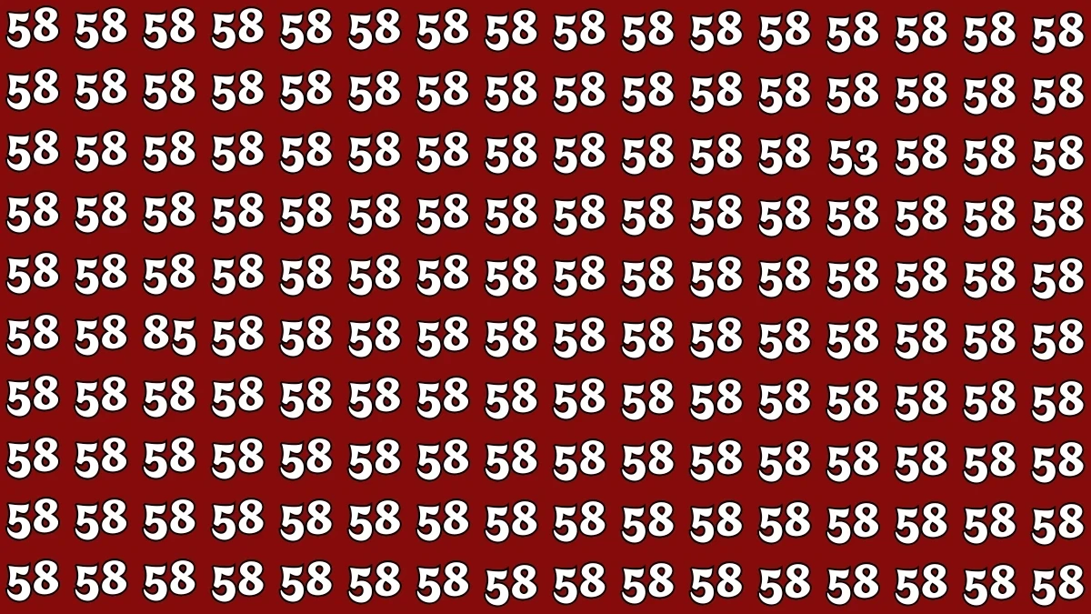 Optical Illusion: Within 5 Seconds Spot The Number 53 and 85 among 58s