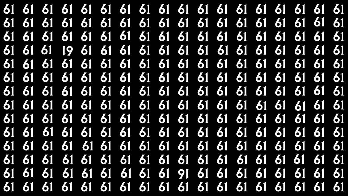 Optical Illusion: Within 6 Seconds Spot The Inverted 16 and 61 among 61s Optical Illusion: Within 6 Seconds Spot The Inverted 16 and 61 among 61s