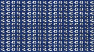 Optical Illusion: Within 7 Seconds Spot The Inverted 42 and 24 among 42s