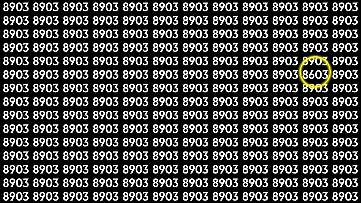 Optical Illusion: Within 9 Seconds Spot The Number 8603 among 8903