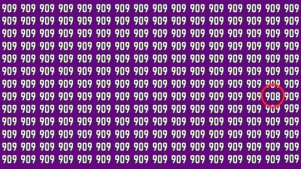Optical Illusion 7 Seconds Challenge: Only People with Eagle Eyes Can spot the Number 908