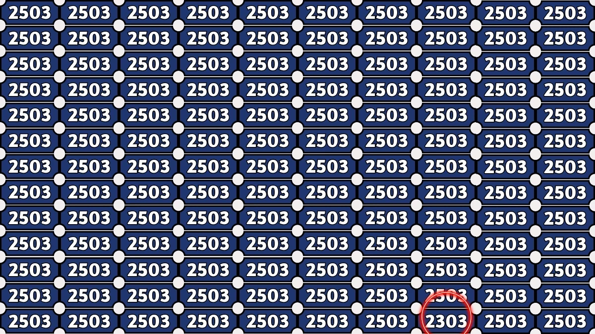Optical Illusion Puzzle IQ Test: Within 7 Seconds Spot The Number 2303 among 2503