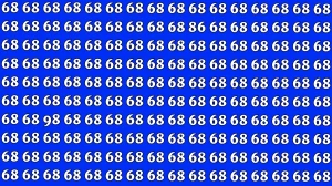 Optical Illusion: Within 5 Seconds Spot The Number 86 and 98 among 68