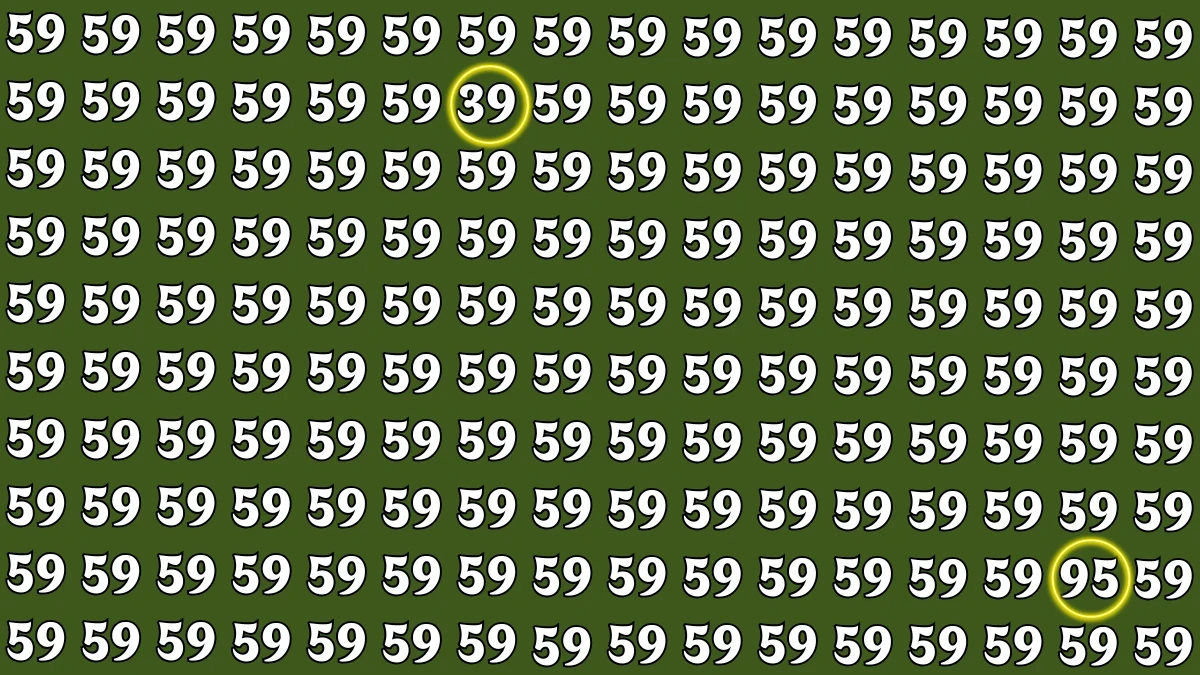Optical Illusion: Within 7 Seconds Spot The Number 95 and 39 among 59s