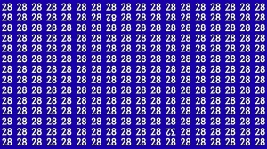Optical Illusion: Within 8 Seconds Spot The Inverted 82 and 32 among 28s