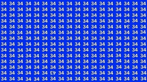 Optical Illusion: Within 9 Seconds Spot The Inverted 43 and 34 among 34s
