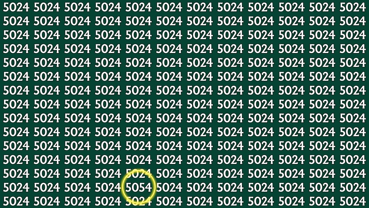 Optical Illusion: Within 9 Seconds Spot The Number 5054 among 5024s