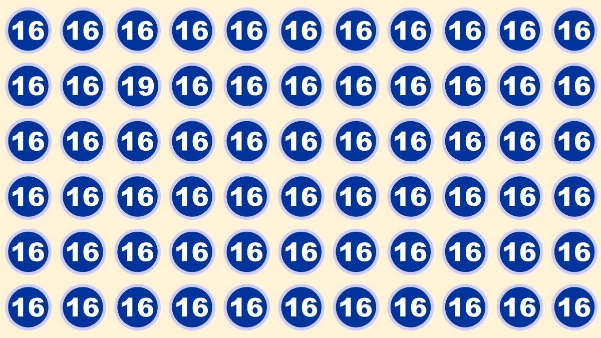 Brain Teaser: Only Sharp Eyes Can Find the Odd Number 19 in 5 Seconds! Brain Teaser: Only Sharp Eyes Can Find the Odd Number 19 in 5 Seconds!