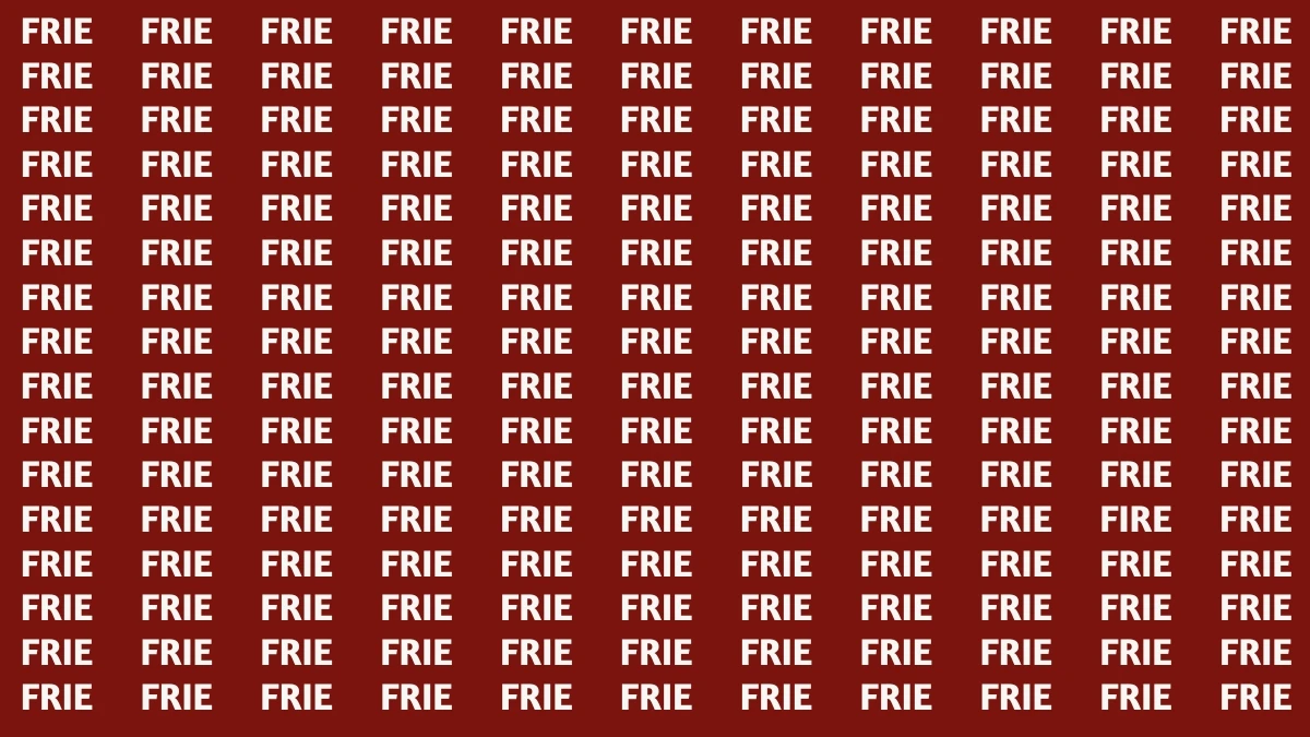 Brain Teaser: Can You Spot the Word 'Fire' in 5 Seconds?