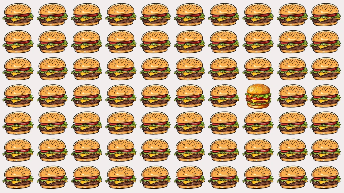 Optical Illusion: Challenge Your Eyes to Find the Odd Burger Fast! Optical Illusion: Challenge Your Eyes to Find the Odd Burger Fast!