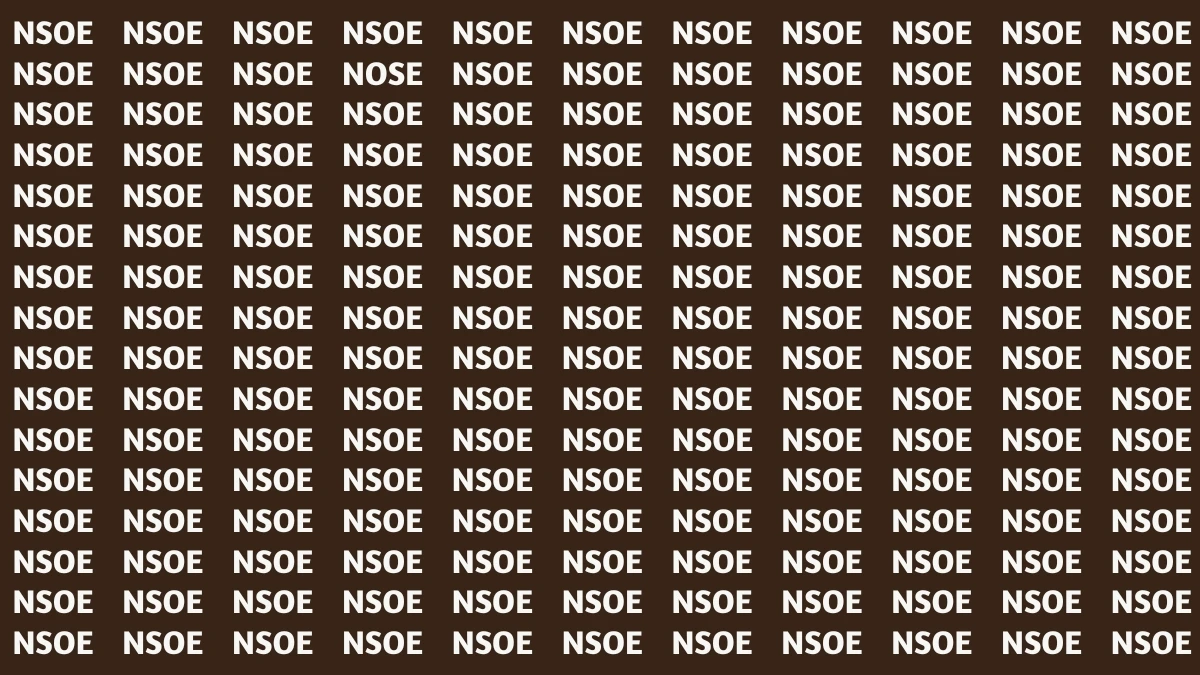 Optical Illusion: Challenge Yourself to Find the Word NOSE in 5 Seconds Optical Illusion: Challenge Yourself to Find the Word NOSE in 5 Seconds