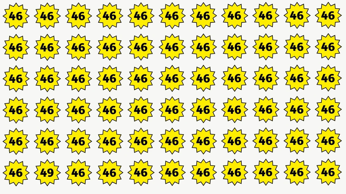 Optical Illusion: Only People with Sharp Vision Can Spot the Hidden Number 49 Among 46 in Just 6 Seconds