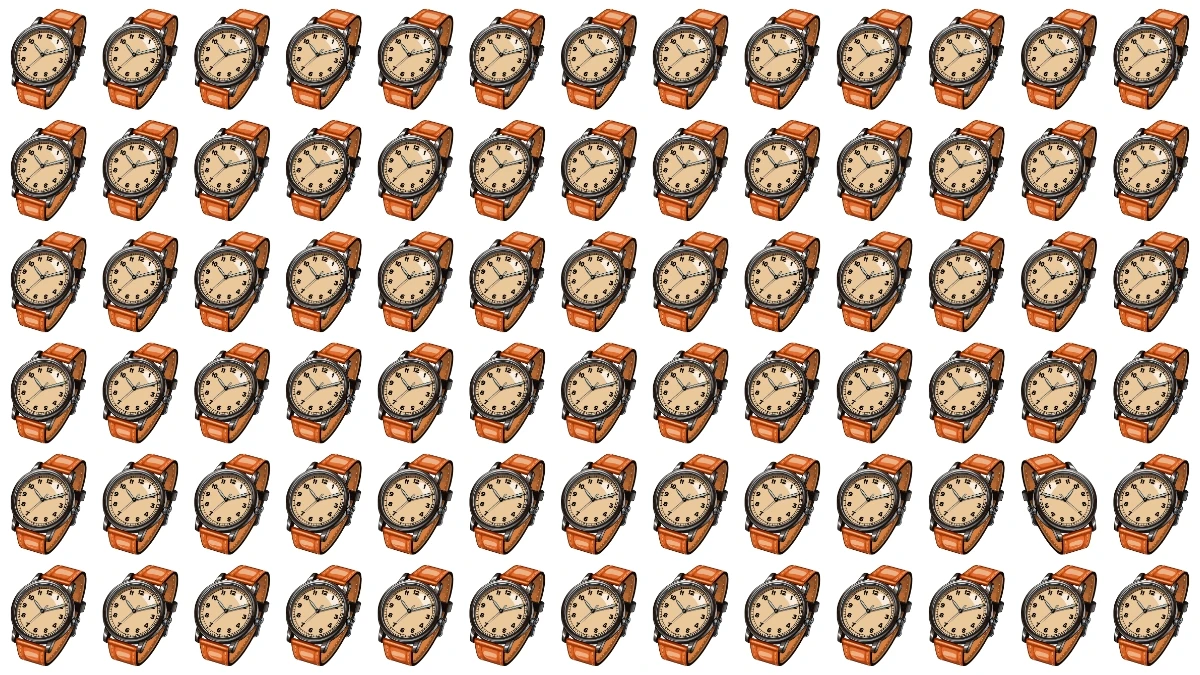 Optical Illusion: Challenge Yourself to Spot the Different Watch in 5 Seconds Optical Illusion: Challenge Yourself to Spot the Different Watch in 5 Seconds