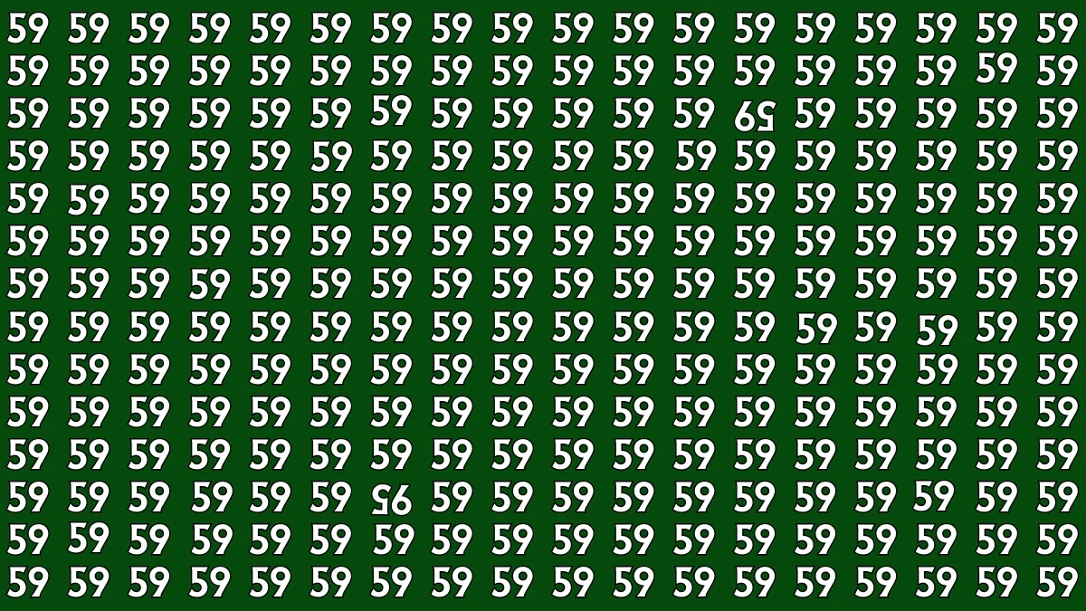 Optical Illusion: Within 7 Seconds Spot The Inverted 59 and 95 among 59s