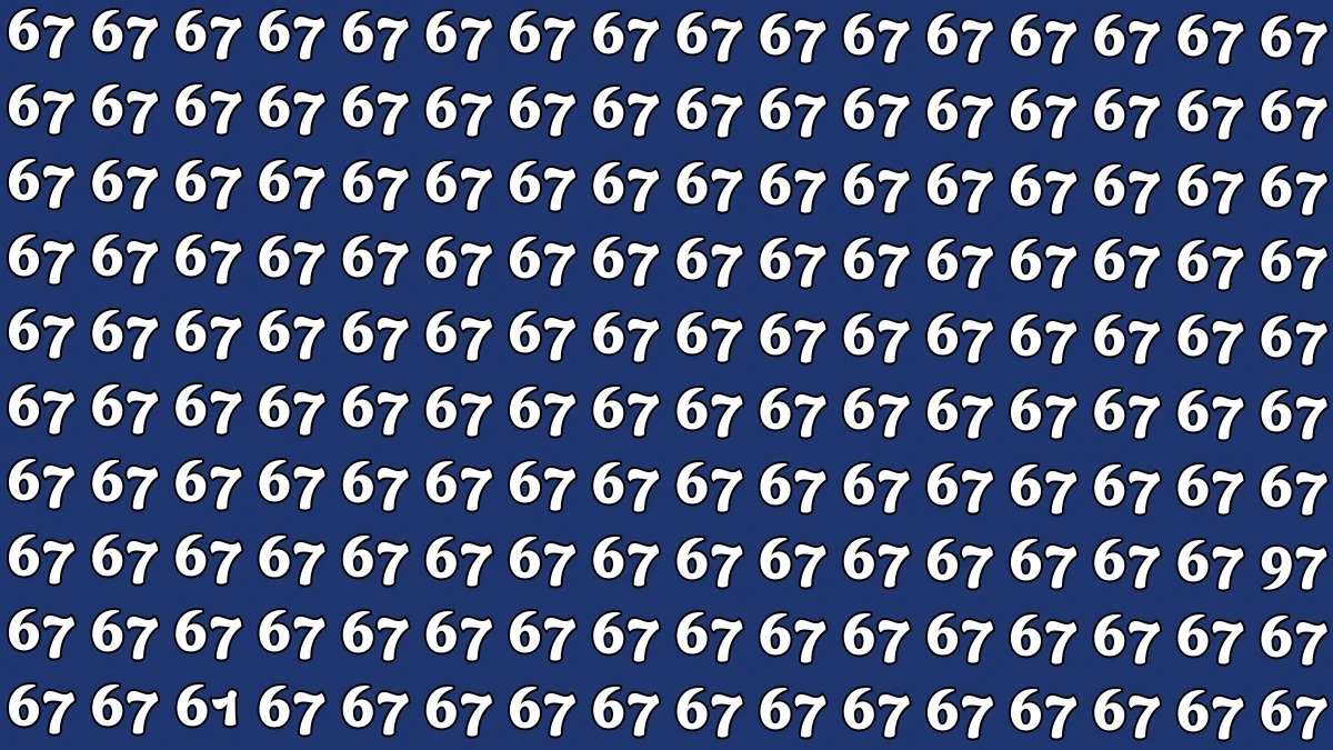 Optical Illusion: Within 7 Seconds Spot The Number 61 and 97 among 67