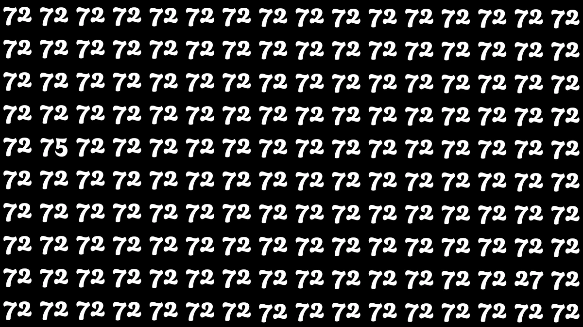 Optical Illusion: Within 7 Seconds Spot The Number 75 and 27 among 72