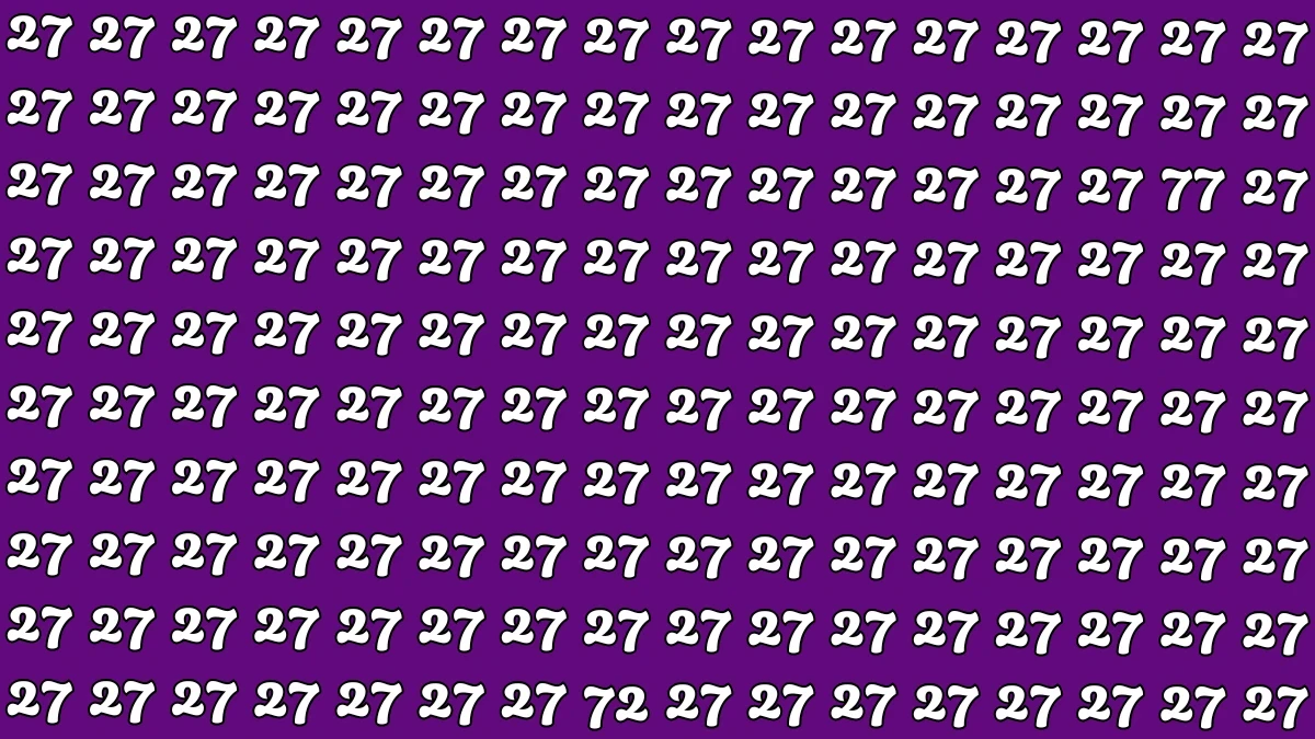 Optical Illusion: Within 7 Seconds Spot The Number 77 and 72 among 27