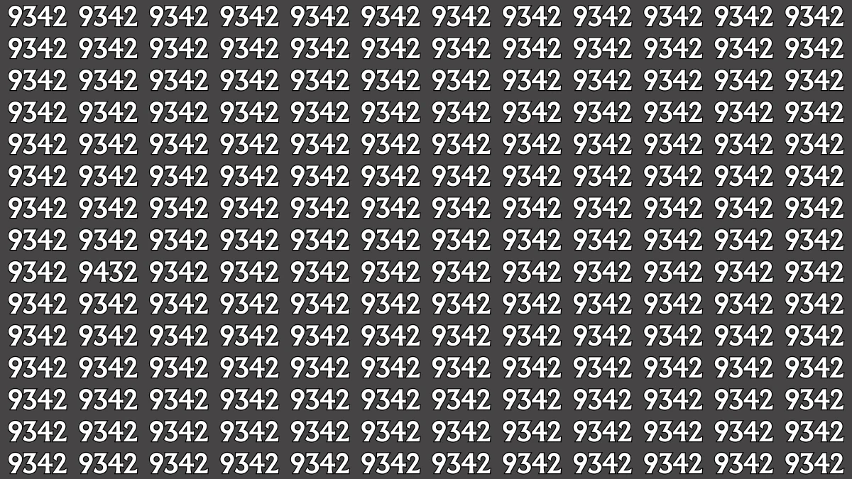 Optical Illusion: Within 7 Seconds Spot The Number 9432 among 9342