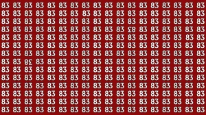 Optical Illusion: Within 8 Seconds Spot The Inverted 38 and 83 among 83s