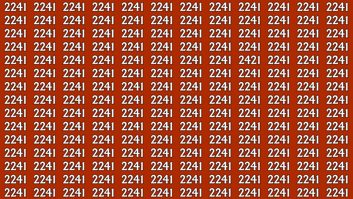 Optical Illusion: Within 9 Seconds Spot The Number 2421 among 2241