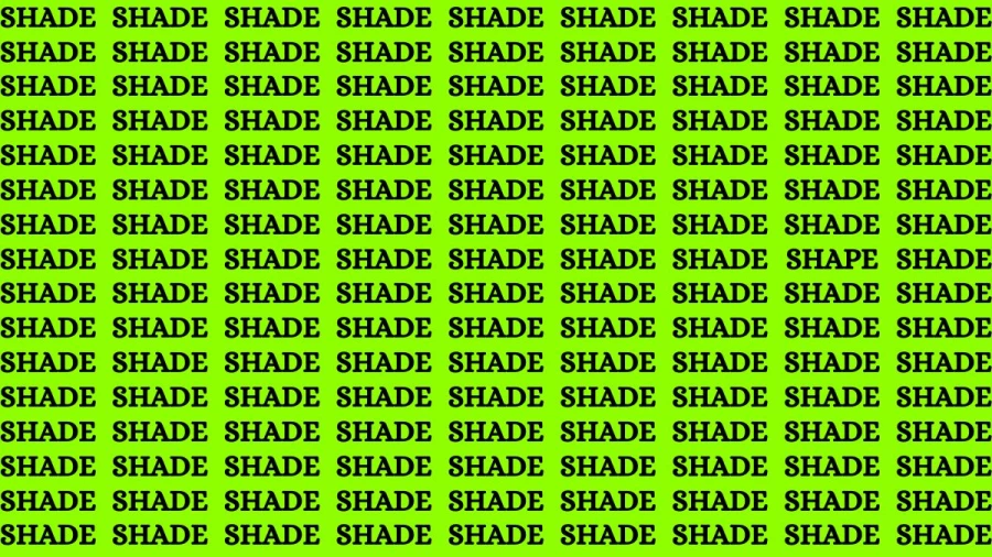 Optical Illusion Eye Test: If you have Eagle Eyes Find the Word Shape among Shade in 10 Secs