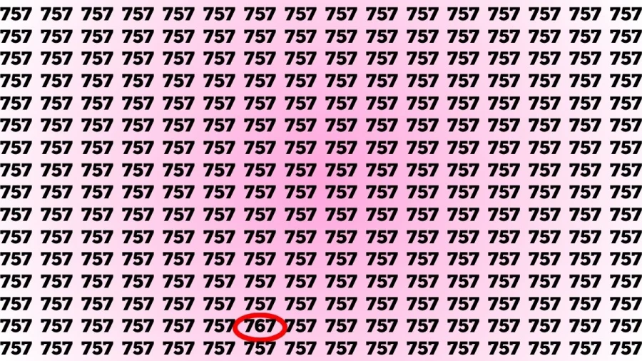Optical Illusion Brain Challenge: If you have Sharp Eyes Find the Number 767 among 757 in 16 Secs