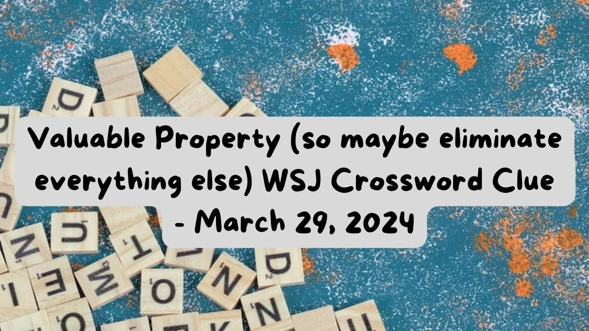 Valuable property (so maybe eliminate everything else) WSJ Crossword Clue