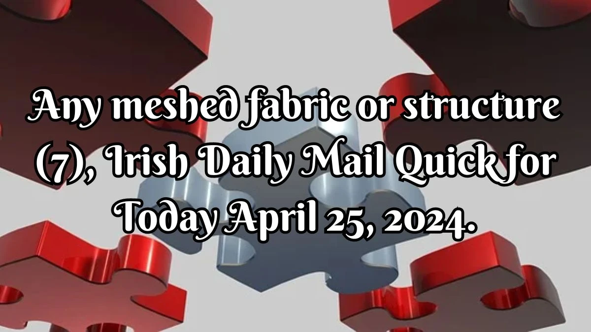 Any meshed fabric or structure (7), Irish Daily Mail Quick for Today April 25, 2024