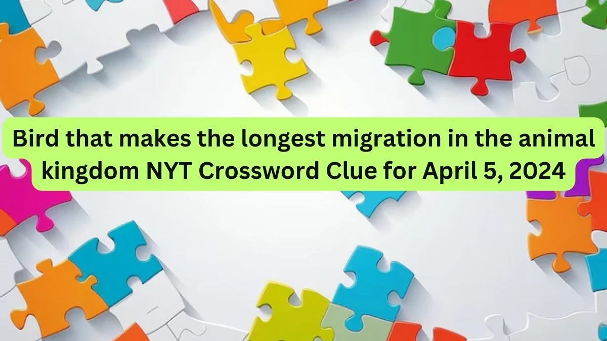 Bird that makes the longest migration in the animal kingdom NYT Crossword Clue for April 5, 2024