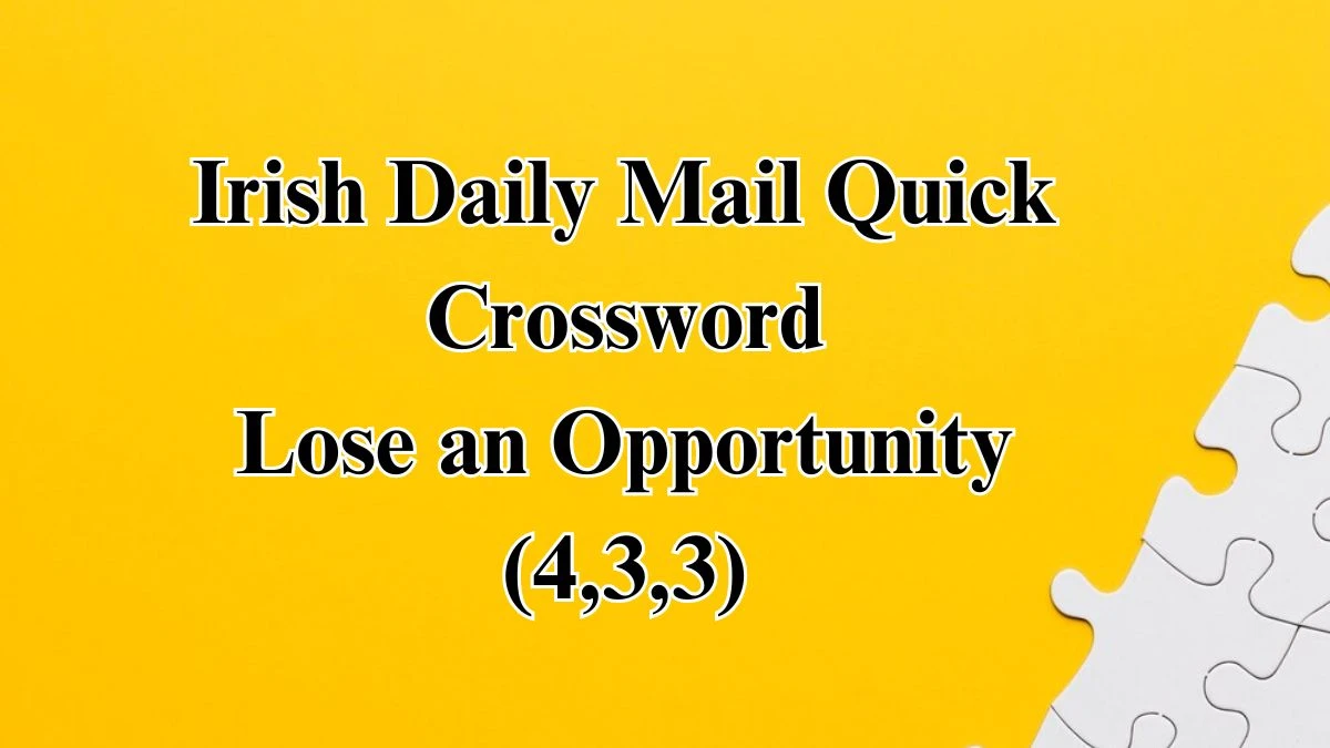 Irish Daily Mail Quick Crossword Clue Lose an Opportunity (4,3,3)  - Answer April 23, 2024