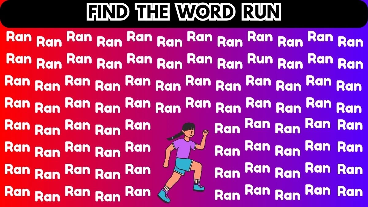 Optical Illusion IQ Test: Only High IQ People Can Spot the Word Run among Ran in 5 Secs